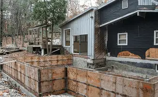 Prepared site with foundation forms for home remodeling and addition project in Stockton, CA